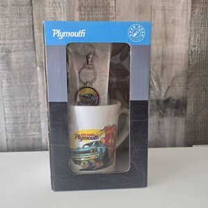 Plymouth Open Road Ceramic Mug & Acrylic Metal Keychain Set NIB